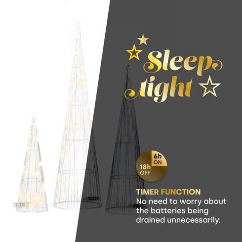 Set of 3 Light up Tree Ornaments - Silver