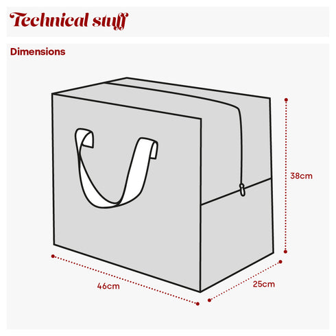 Christmas Decoration Storage Bag - Grey