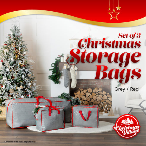 7ft Christmas Tree & Decoration Storage Bag Set - Grey
