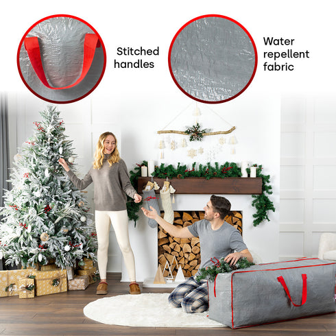 7ft Christmas Tree & Decoration Storage Bag Set - Grey