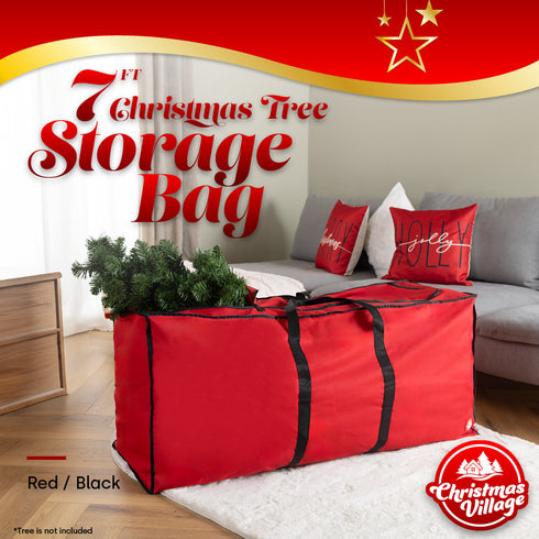 7ft Premium Christmas Tree Storage Bag - Red