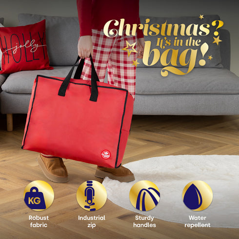 Premium Christmas Decoration Storage Bag - Red