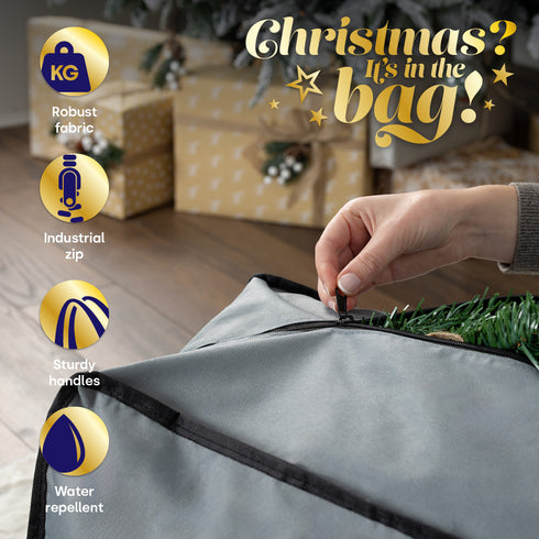 Premium Christmas Decoration Storage Bag - Grey