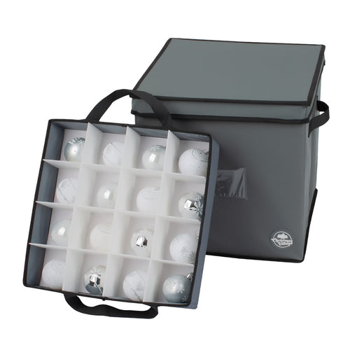 Collapsible 64 Christmas Bauble Storage Bag -  Grey