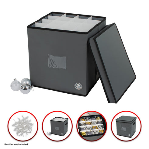 Collapsible Christmas Bauble Storage Bag - Grey
