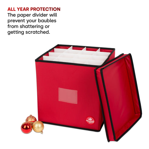 Collapsible Christmas Bauble Storage Bag -  Red