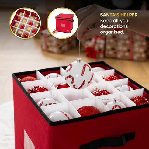 Collapsible Christmas Bauble Storage Bag -  Red