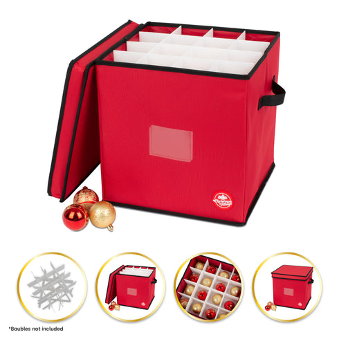 Collapsible Christmas Bauble Storage Bag -  Red