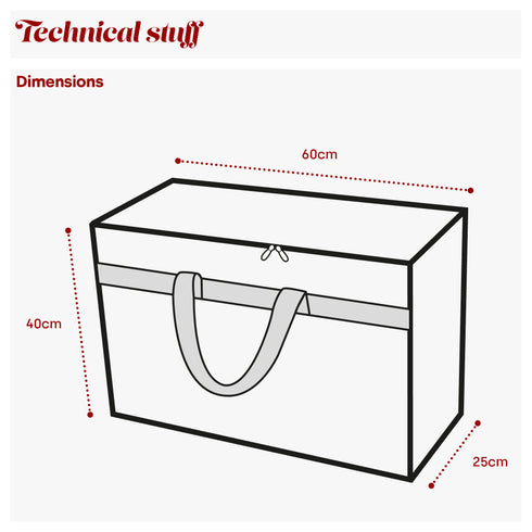 Set of 2 Clear PVC Storage Bags Large Zipped Organiser