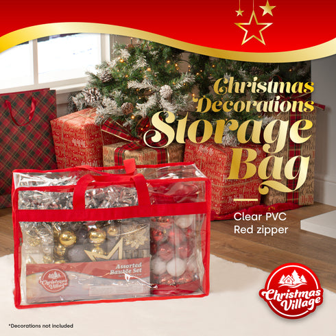 Set of 2 Clear PVC Storage Bags Large Zipped Organiser