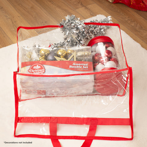 Set of 2 Clear PVC Storage Bags Large Zipped Organiser