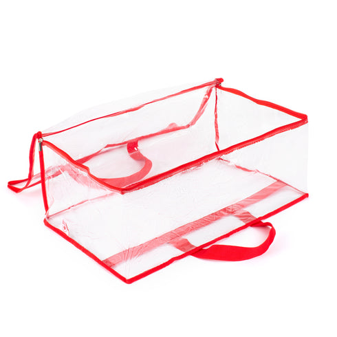 Set of 2 Clear PVC Storage Bags Large Zipped Organiser