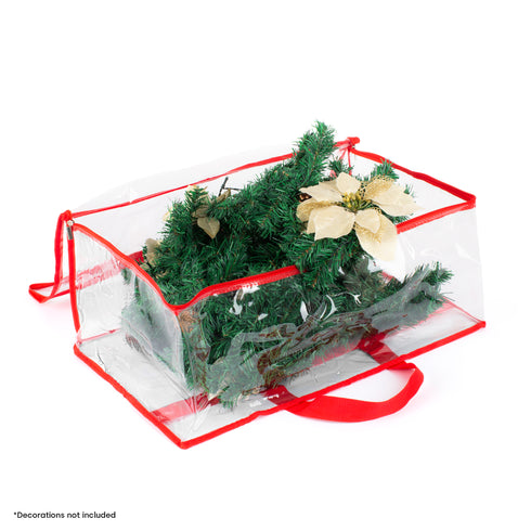 Set of 2 Clear PVC Storage Bags Large Zipped Organiser