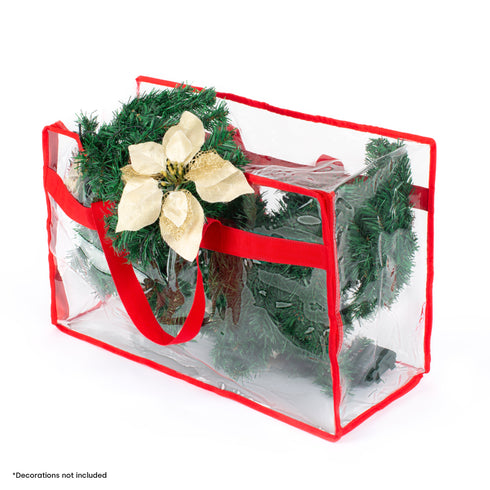 Set of 2 Clear PVC Storage Bags Large Zipped Organiser