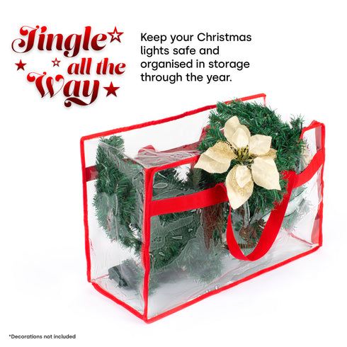 Set of 2 Clear PVC Storage Bags Large Zipped Organiser