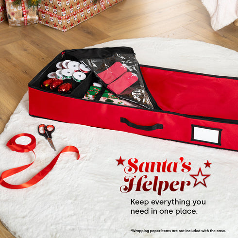 Premium Wrapping Paper Storage Bag - Red