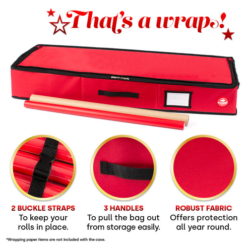 Premium Wrapping Paper Storage Bag - Red