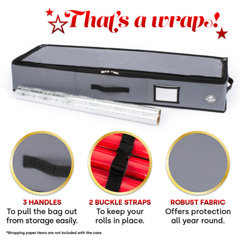 Premium Wrapping Paper Storage Bag - Grey