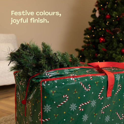 7ft Printed Christmas Tree Storage Bag - Green