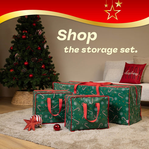2pc Christmas Decoration Storage Bags - Green