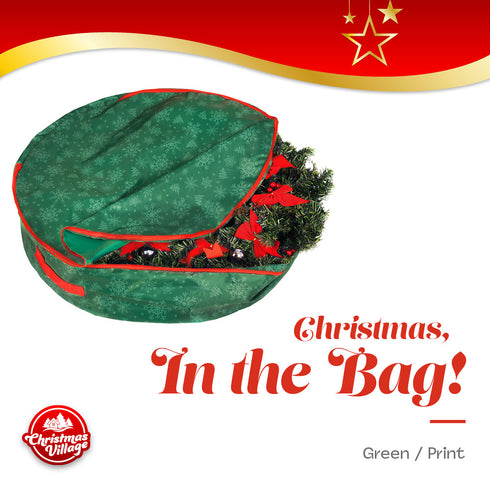 Christmas Wreath Storage Bag - Green