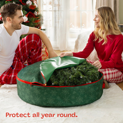 Christmas Wreath Storage Bag - Green