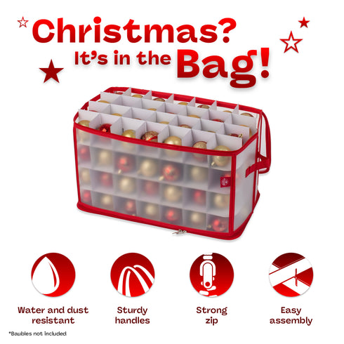 112 Christmas Bauble Storage Bag - Red