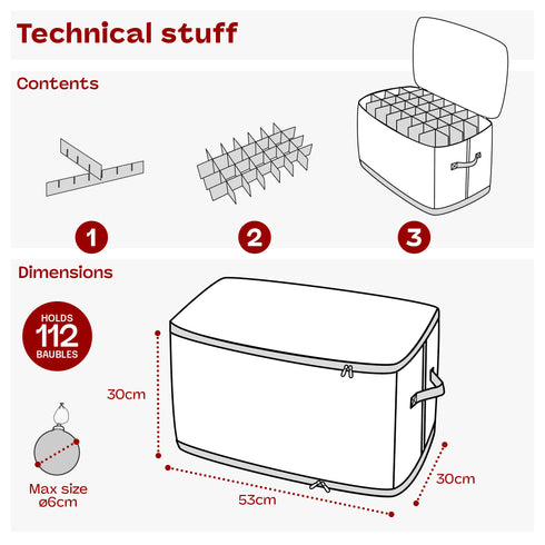 112 Christmas Bauble Storage Bag - Red