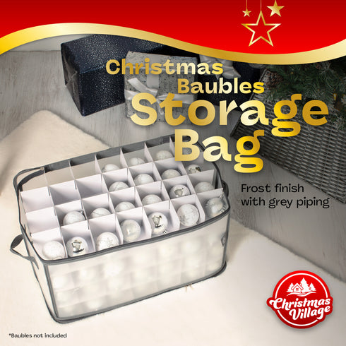 112 Christmas Bauble Storage Bag - Grey