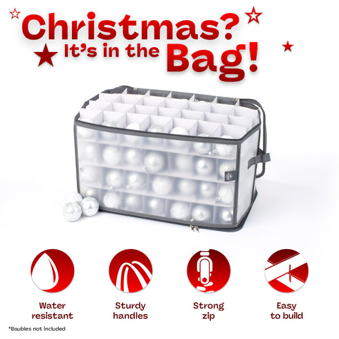 112 Christmas Bauble Storage Bag - Grey