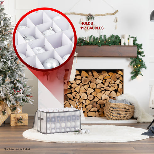 112 Christmas Bauble Storage Bag - Grey