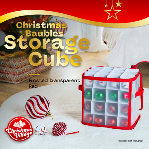 64 Christmas Bauble Storage Bag - Red