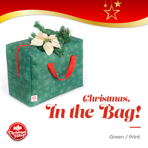 Jumbo Christmas Decoration Storage Bag - Green