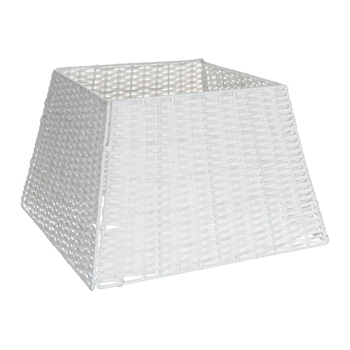 Square Rattan Christmas Tree Skirt - White