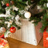 Square Rattan Christmas Tree Skirt - White