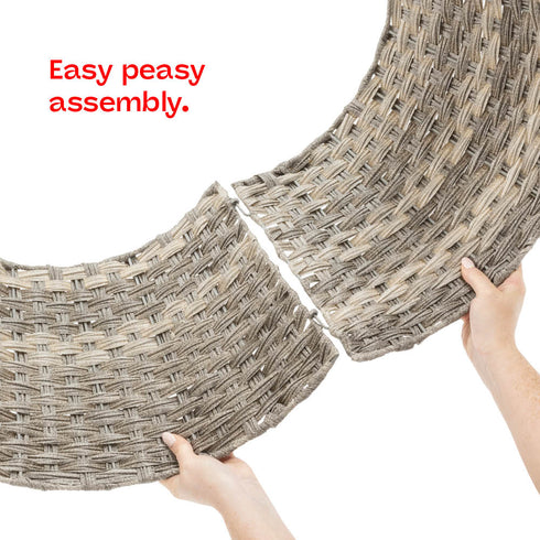 Round Rattan Christmas Tree Skirt - Two-tone Grey