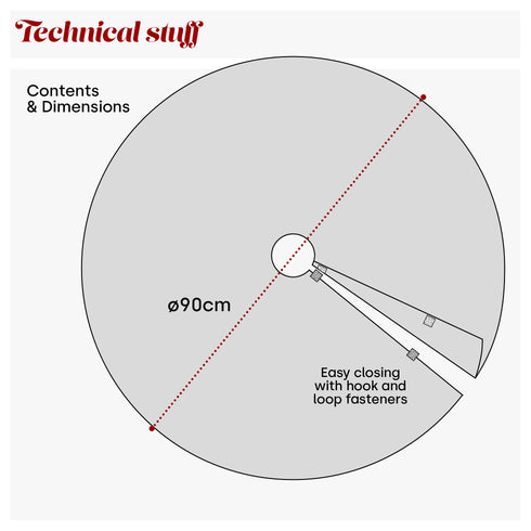 90cm Snowflake Christmas Tree Skirt - White