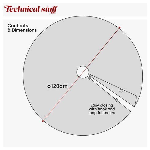 120cm Snowflake Christmas Tree Skirt - White