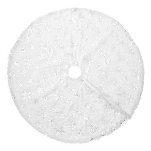 120cm Snowflake Christmas Tree Skirt - White