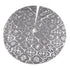 Snowflake Print Christmas Tree Skirt - Grey