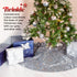 Snowflake Print Christmas Tree Skirt - Grey