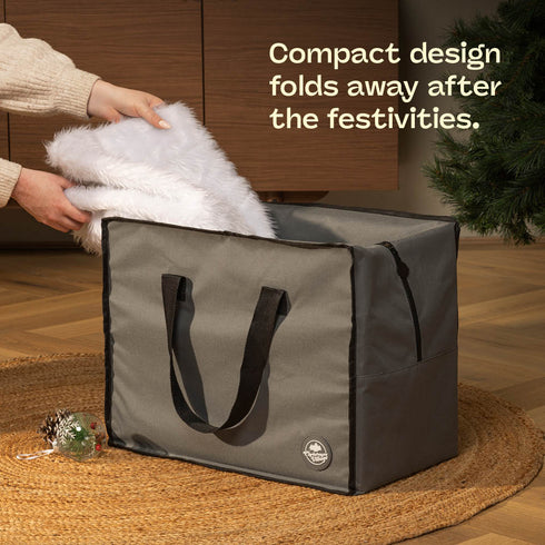 90cm Faux Fur Christmas Tree Skirt - White