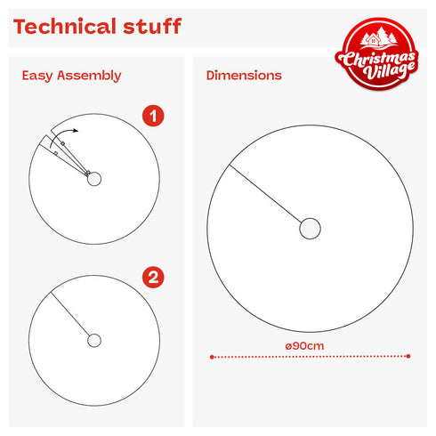 90cm Faux Fur Christmas Tree Skirt - White