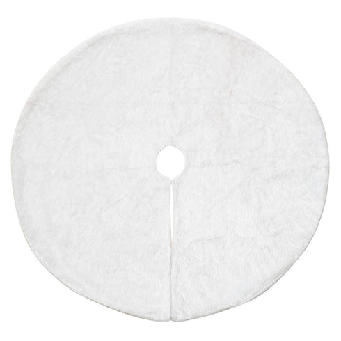 90cm Faux Fur Christmas Tree Skirt - White