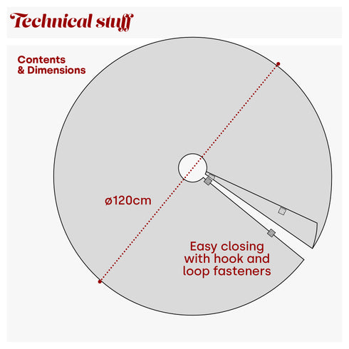 120cm Faux Fur Christmas Tree Skirt - White