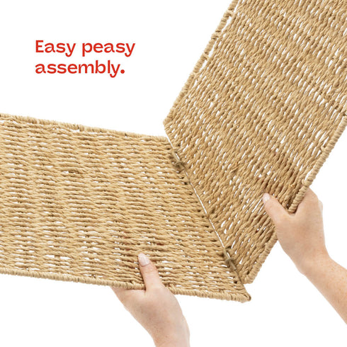 Square Rattan Christmas Tree Skirt - Natural