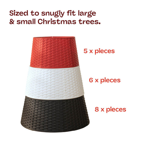 Round Rattan Christmas Tree Skirt - Black