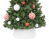 Round Rattan Christmas Tree Skirt - White