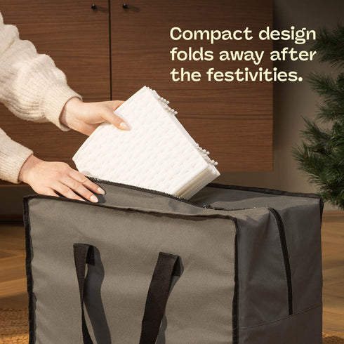 Round Rattan Christmas Tree Skirt - White