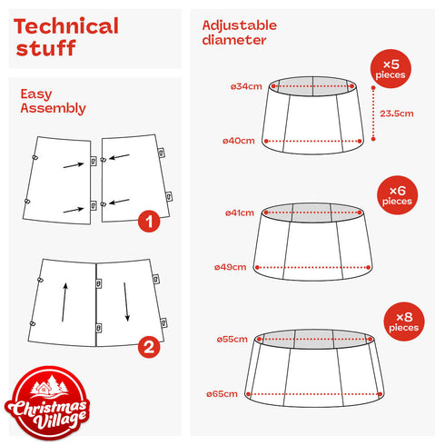 Round Rattan Christmas Tree Skirt - White